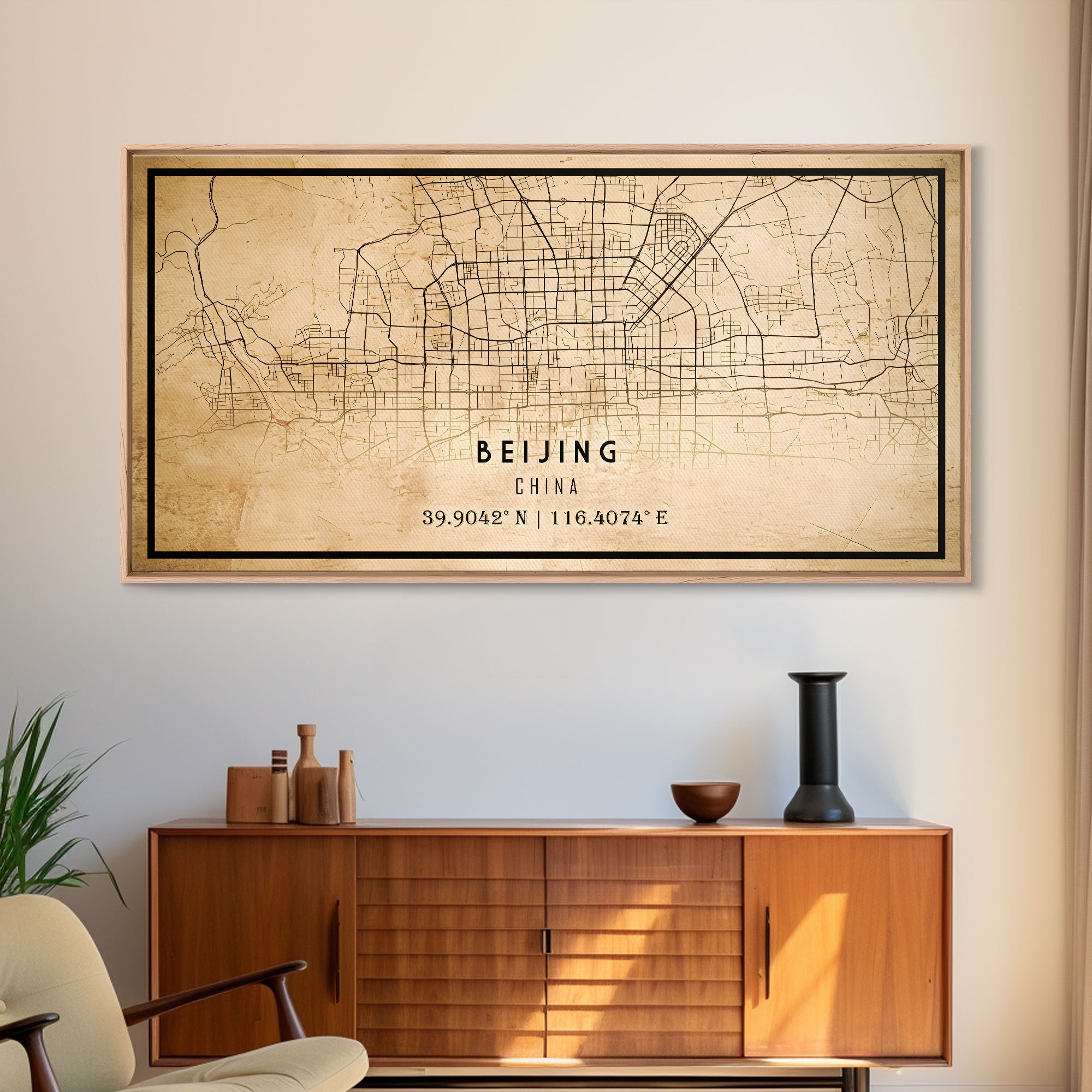 Beijing China Map Print: Vintage Travel Art Poster or Canvas - Etsy