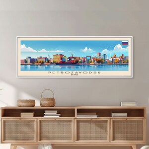 Petrozavodsk Russia Travel Print Wall Art, Panoramic City Art, Travel Art, Wall Decor, Vacation Gift, Framed Canvas Print Or Metal Art