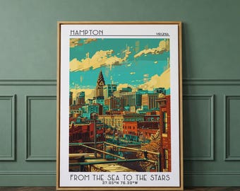 Hartford Travel Poster, Framed Canvas Print, City Art Print, Travel Wall Art, Home Office Decor, Travel Posters, Vintage City Poster
