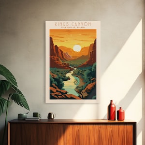 Kings Canyon National Park Art Print: Mid-Century Modern Landscape