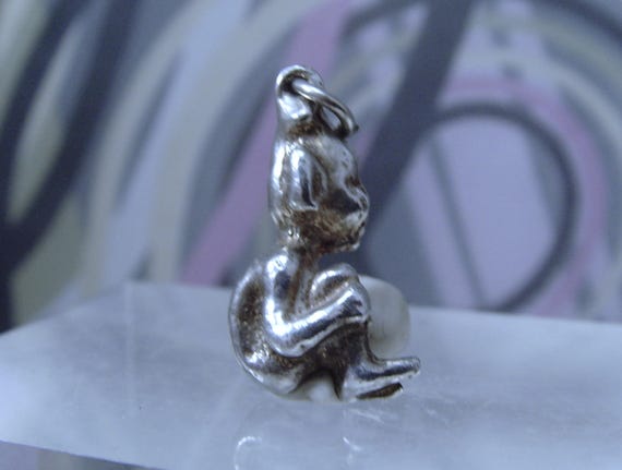 Vintage 1960s Pixie/Imp solid silver charm - image 2