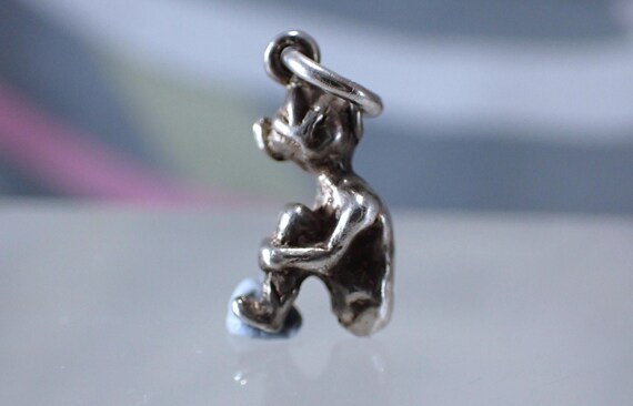 Vintage 1960s Pixie/Imp solid petite silver charm - image 2