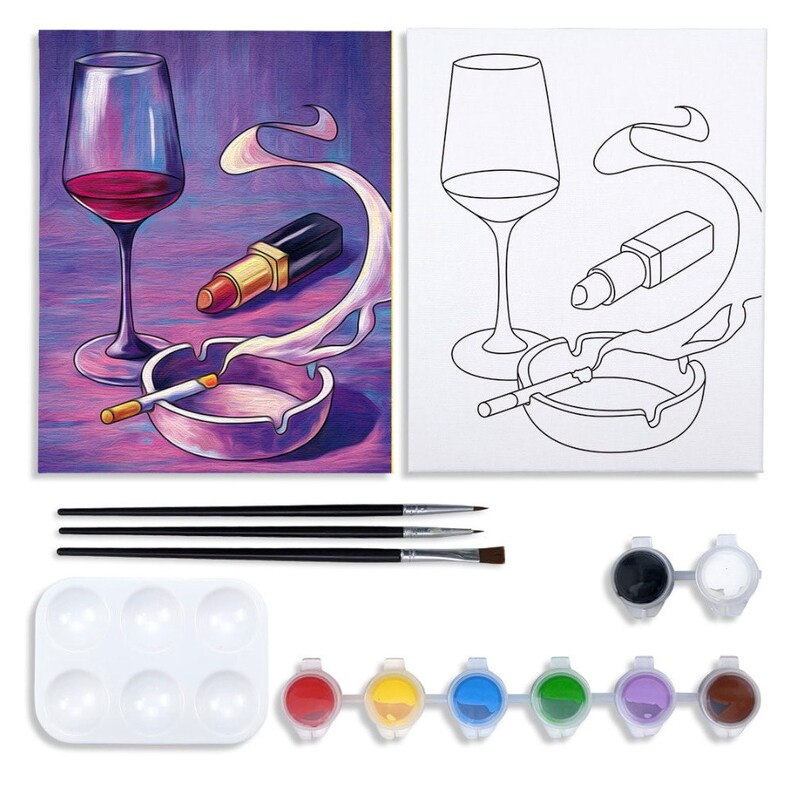 DIY Sip & Paint Party Kits Complete With ALL Supplies Included. Acrylic Paint Etsy