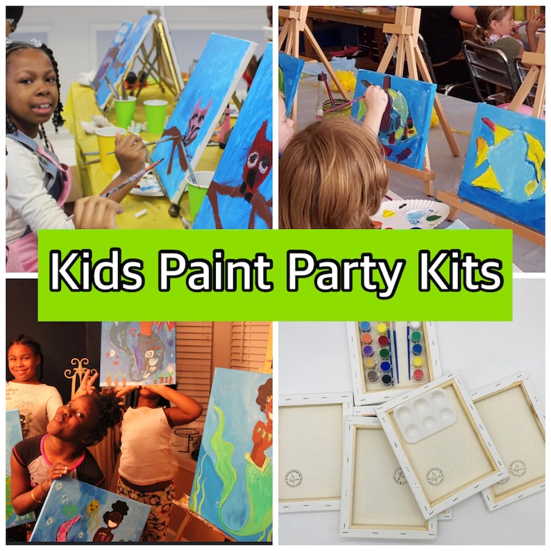Birthday Paint Party Kits for Kids Complete With All Supplies Etsy