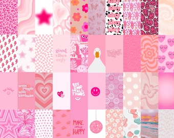 98Pcs Pink Preppy Collage Kit wallpapers *Printable digital download*