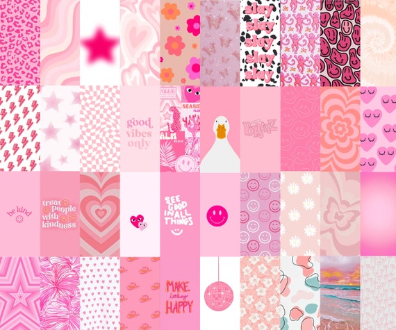 98pcs Pink Preppy Collage Kit Wallpapers printable Digital Download 