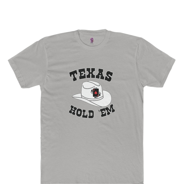 Texas Hold 'Em- Two Side Print Cotton Crew T-shirt Great For Concerts