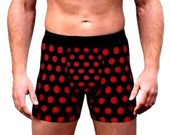 Retro Polka Dot Men's Boxer Briefs All Over Print
