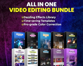 All In One Video Editing Bundle | Adobe Premiere Pro Template | Video Editing Assets | Sound Effects | Video Transitions | Video Effects