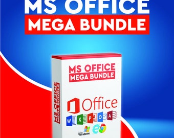 MS Office Mega Bundle / Microsoft PowerPoint / Microsoft Word / Microsoft Excel / Licencia de por vida / Para Windows / Descarga digital