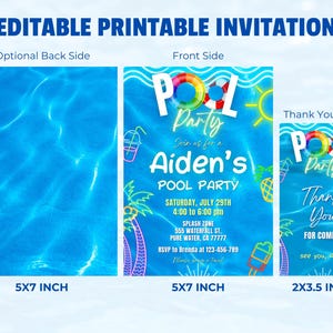 Editable Pool Party Invitation: Animated Video Template (digital) - Etsy