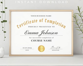 Certificate Of Completion Template Award Template Printable Training Certificate Template Editable Canva Lash Nails Artist Certificate