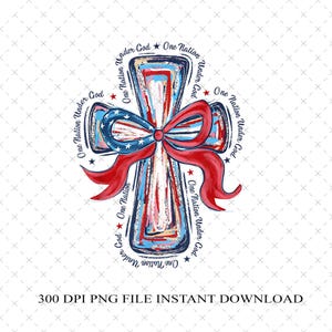 Cruz de Una Nación Bajo Dios (Png), Camiseta Cristiana Patriótica, Fe del 4 de Julio, Diseño de la Biblia Americana (Png), Cruz Patriótica de EE. UU. con Jesús (Png)