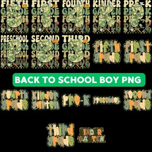 100+ Back to School Boys PNG , Kindergarten Kid Design, First Day Shirt PNG, Pre-K to Fourth Grade Png, School Boy Sublimation