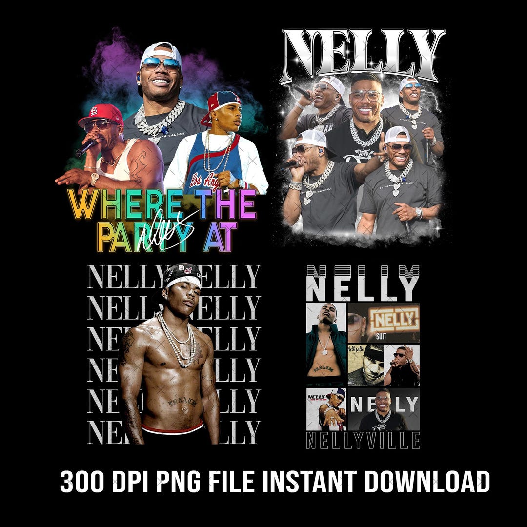 NELLY Where the Party at Png Bundle, Rapper, Hiphop, Retro, 90s Vintage ...