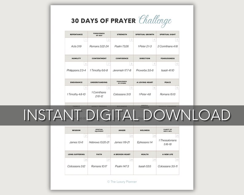 30 Day Prayer Challenge Journal | Christian Journal | Digital Journal ...