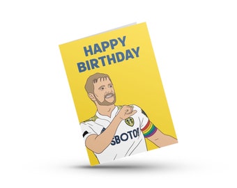 A5 Leeds United, Liam Cooper Birthday Card