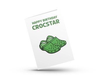 A5 Crocstar Birthday Card