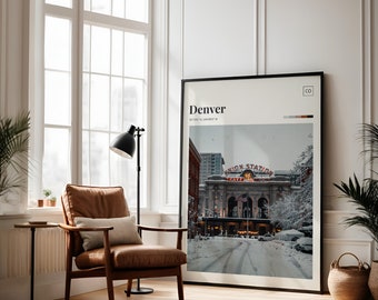 Denver Print | Denver Poster | Denver Wall Art | Denver Art Print | Denver Travel Print | Framed Denver Colorado Print