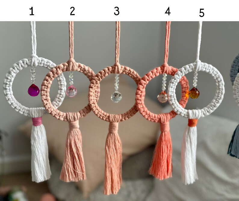 Macrame Suncatcher Car Charm / Suncatcher / Rainbow / Boho Car Charm ...
