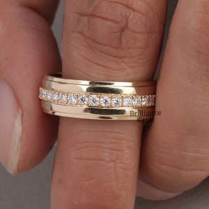 Tungsten Ring Men&#39;s Moissanite Ring Channel Set Band Men&#39;s Moissanite Full Eternity Band Wedding Band for Men Engagement Ring For Men