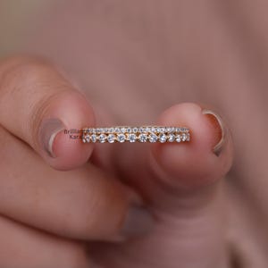 Moissanite Voll Eternity Band Minimalistische Braut Passende Band 14K Gelbgold Frauen Band Eternity Hochzeitsband Set Band Jubiläum Band Set