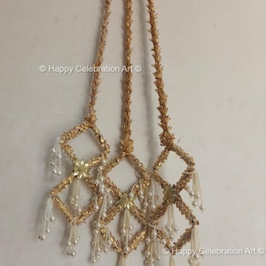 Gold Work Paranda with Gota & Tassel, Punjabi Bridal Hair Accessory, Parandi for Jaggo,Sangeet,Mehendi And Wedding, Braid Jewelry For Women