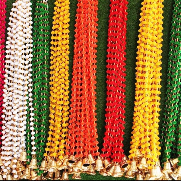 Großhandel Filzkugel Pom Pom String, Indische Hochzeit Dekoration Girlande, Indische Thema Dekoration String