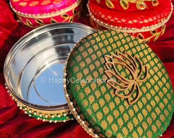 BULK Favors| 250 And 500 Grams Steel Ladoo Box| Mithai Steel Box| Desi Gift Boxes| Indian Favor Boxes| Laddoo Box|Sweets Box|Puja Favor
