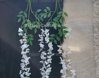 White Artificial Wisteria Flower Sticks, Boho Home Decor
