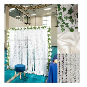 Nikah Pardah   Setup,Pakistani Wedding Trend,Jasmine Garlands,Satin Curtain,Vine Leaves  Flower For  Islamic Wedding Decoration