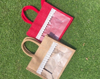 Jute Tote Bag with Handles: Eco-Friendly Burlap Gift Bag