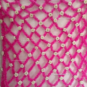 5x8 Feet Jasmine Rose Flower Backdrop, Wedding Stage Backdrop, White Pink Flower Garland String,Floral Canopy,Artificial Flower Wall Hanging