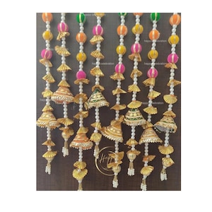 Multi Color Indian Wedding Decoration String ,Colorful Gota Beads String With Gota patti Fabric Home Decor, Haldi Backdrop,Photoshoot