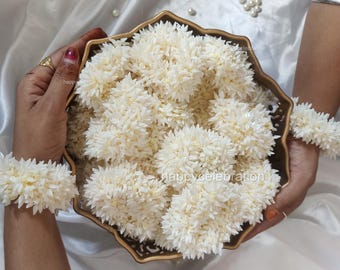Sangeet profumato al gelsomino Haldi Mehndi Ganey GAJRA Ganaas Bracciali Mehndi Mayoon Kalire Bomboniere indiane per chignon