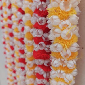 Mogra And Pom Pom Flower Garlands ,Flower Bouquet for Wedding Decor Haldi Decor decor Teej decor Tent decor,Mandap Decoration South Indian