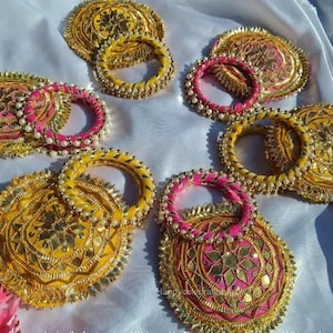 Ensemble de mini pots/pochettes Gota Patti, cadeaux de mariage, Nikah Lifafa, enveloppes Ginni, sacs Shagun, Haldi, Mehendi, faveurs Swagat de Baarat
