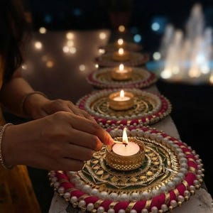 Pearl Work Gota Patch Work Rangoli For Stairs Decoration, Indian Entrance Decoration, Ganpati, Janmastami decor