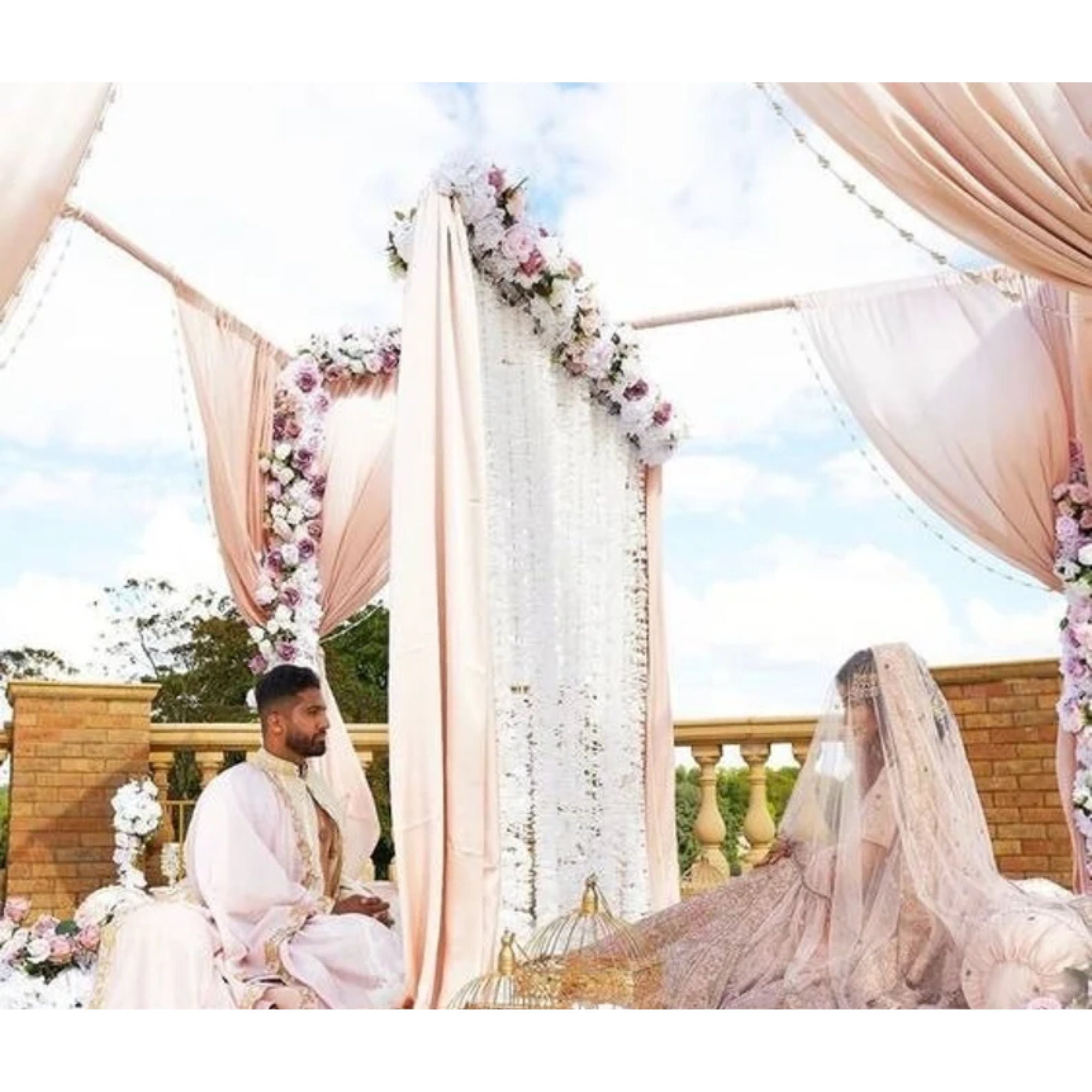 Nikah Pardah Partition Floral Hangings With Jasmine String For Islamic 