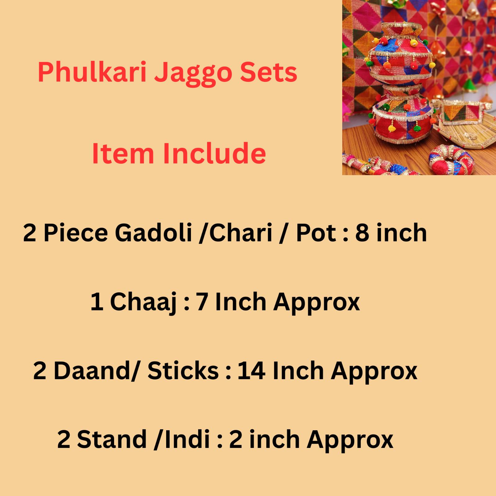Chaj Punjabi Phulkari Jaggo Set for Punjabi Sikh Wedding– Ghadoli, Chaj ...