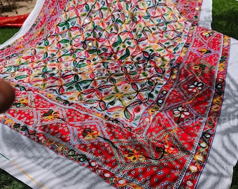 Volle Stickerei Arbeit Dupatta/Baumwolle Stola/Schal/Banjara Rasna/Thread Kutch Arbeit,Lehnga Choli Und Kurti Multi Color Dupatta