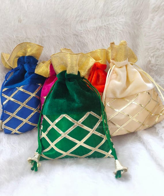 Gota Patti Wedding Favor Potli Bags Unique Return Gifts for Guests Elegant Gift Bags for Special Occasions Etsy