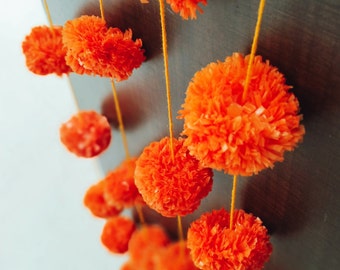 Marigold Flower Arranging, Marigold Flower Garland, Floral Strings, Indian Wedding Decoration, Ganpati Temple Decor,Toran Haldi Mehndi Decor