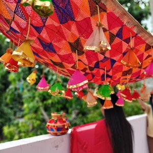 Phulkari Bridal Chadar & Jaggo Set: Punjabi Wedding Decor