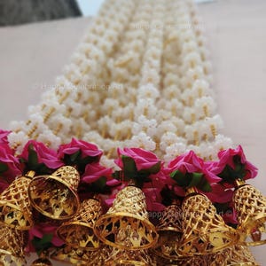 Jasmine (Mogra) With Bell Rose Flower Garland,Wedding Decor, Stage Backdrop,Floral String, Event Party Decoration, South Indian Decor Ideas image 9