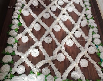 Floral Bridal Entry Chaadar: Indian Wedding Canopy with Wooden Sticks