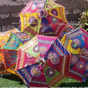 Elephant Floral Cotton Umbrella: Rajasthani Wedding Decor