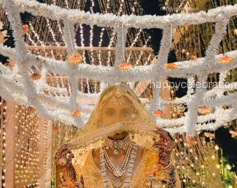 Floral Bridal Chaddar: Indian Wedding Flower Net Canopy