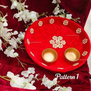 Vinayagar Chaturthi  Thali ,Shubh Mangal Pooja Plate,Velvet Rakshabandhan Pooja Plate,Wedding Accessories,Pooja Favor,Bhai Dooj Pooja Plate