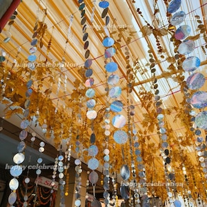 Glitzer Münz-Girlande: Silber & Gold Party Hintergrund (4 Füße)